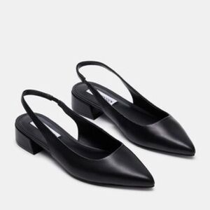 Steve Madden Blakely Black Leather Slingbacks